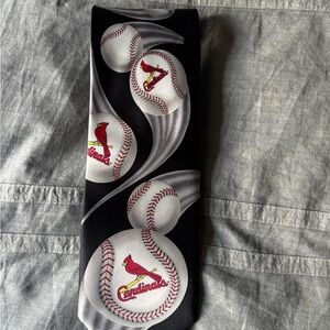 Ralph Marlin Black Tie with St Louis Cardinals Baseball Design